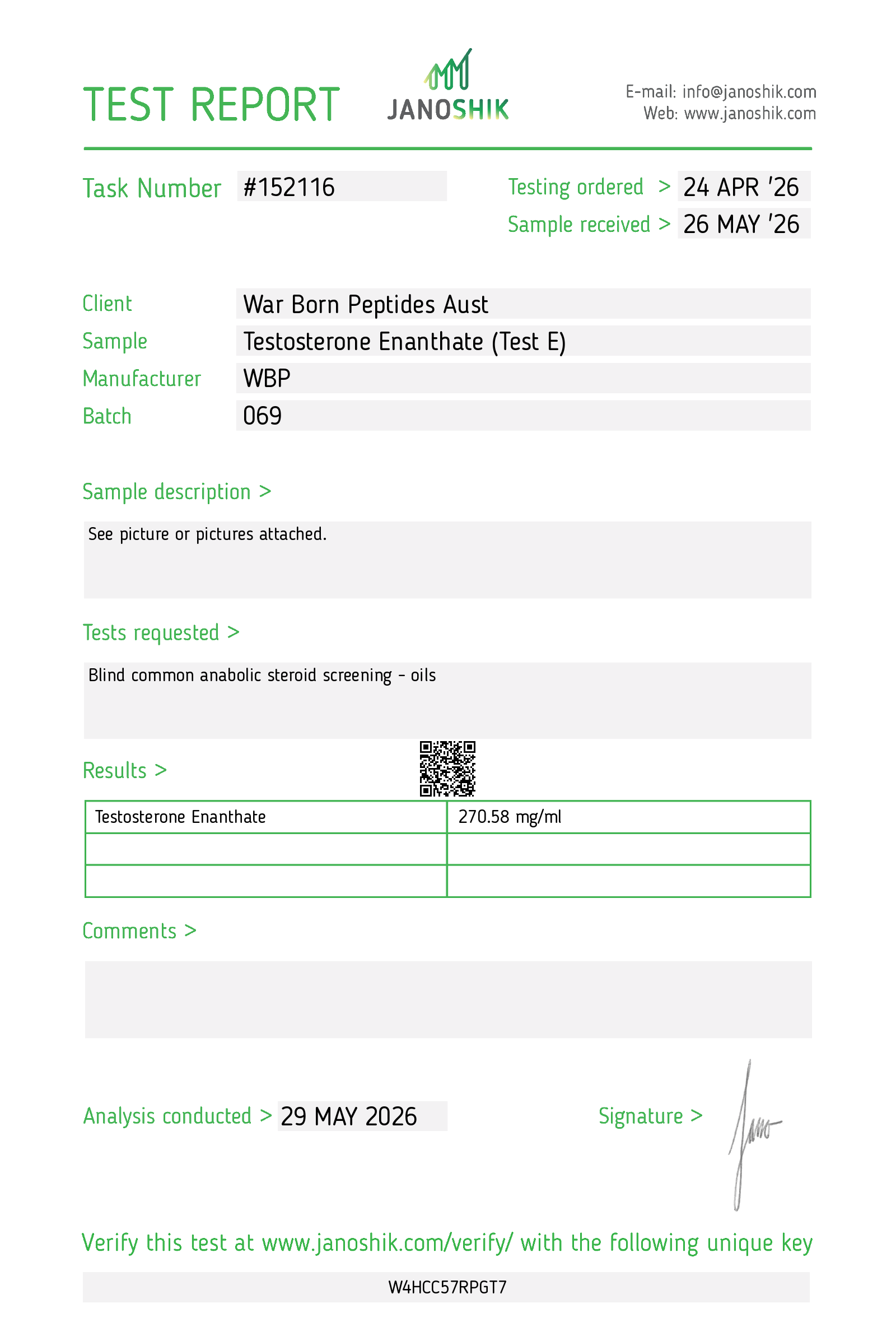 Test E COA
